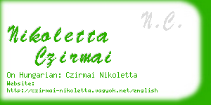 nikoletta czirmai business card